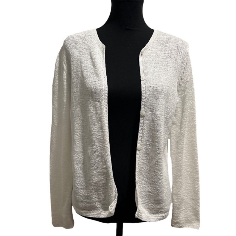 Pendleton White Open Knit Cardigan